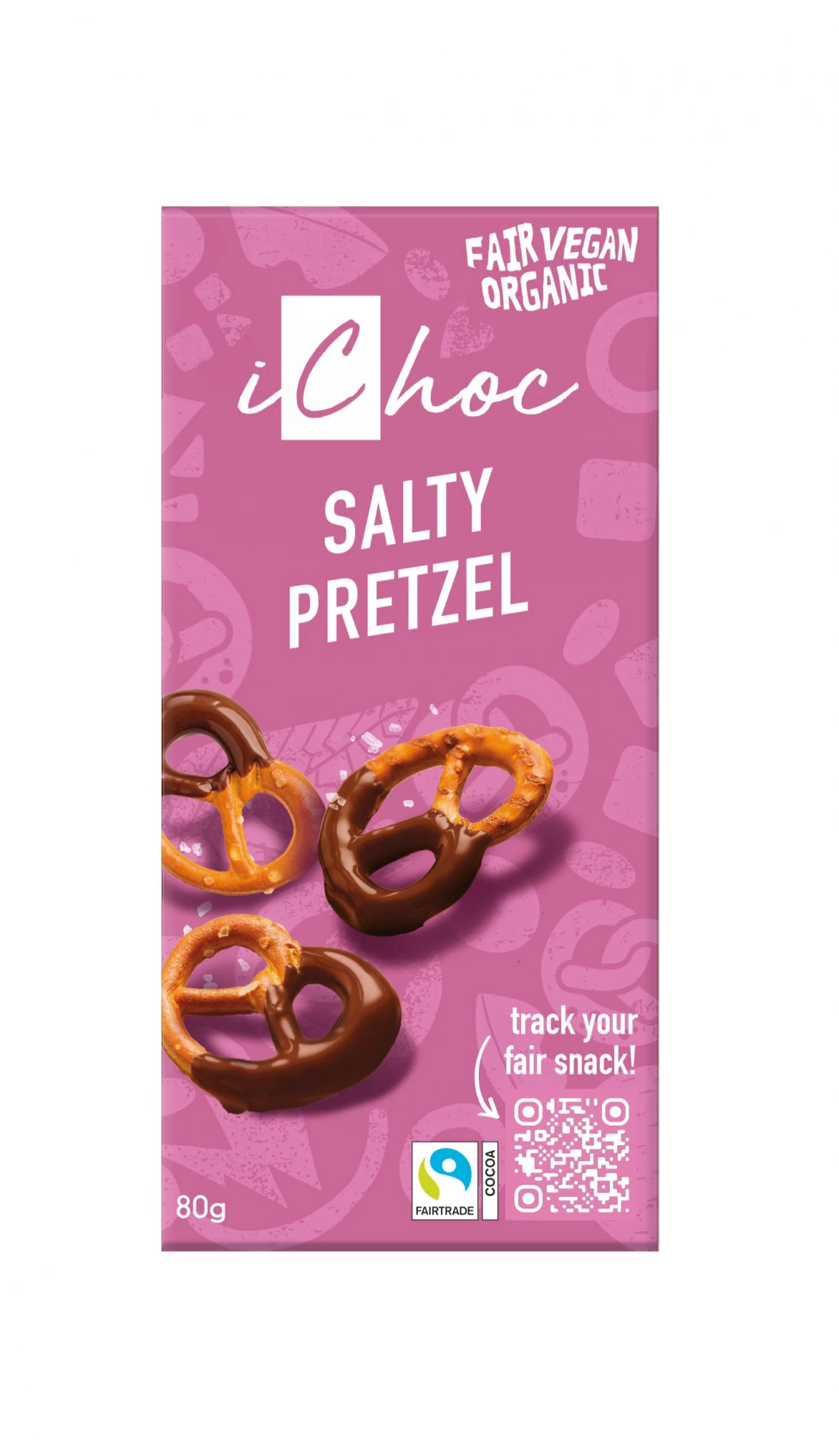 iChoc Luomu Salty Pretzel suklaa 80g 