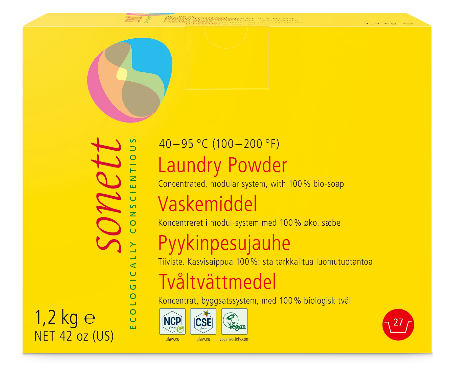 Sonett Pyykinpesujauhe, tiiviste 1,2kg OUTLET