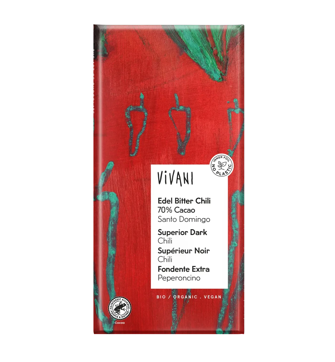 Vivani Luomu Tummasuklaa 70% Chili 80g