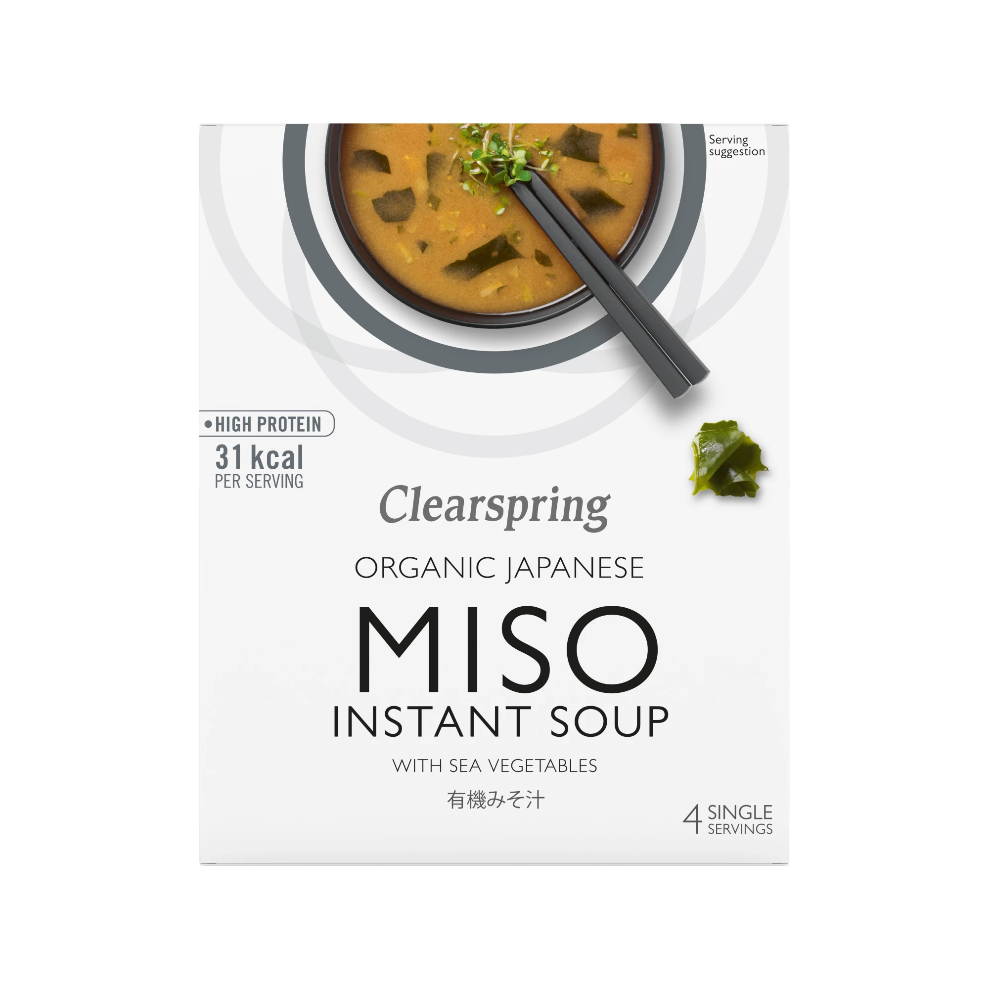 Clearspring Luomu Merilevä-Misokeitto Annospussit 4x10g