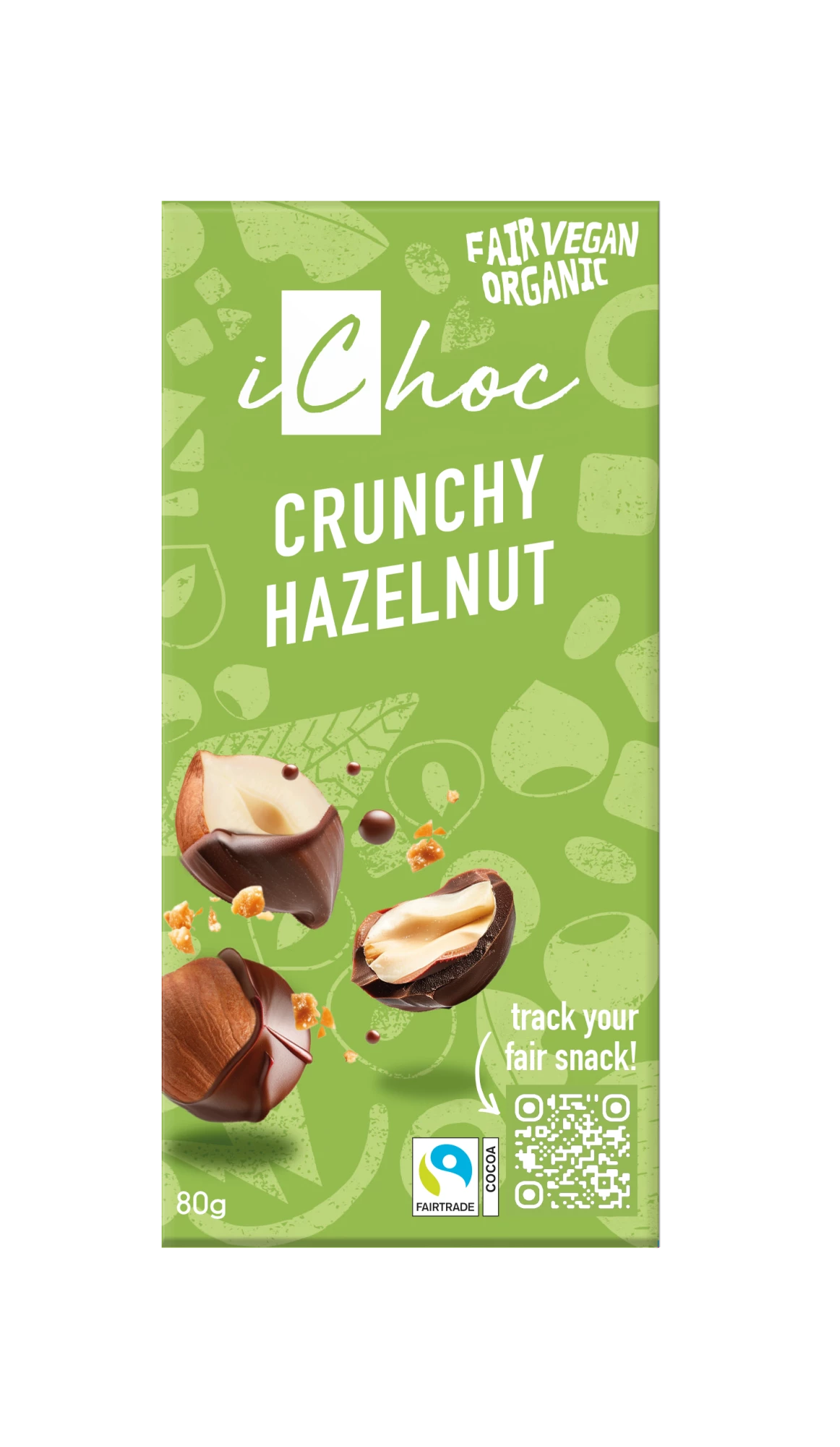 iChoc Luomu Crunchy Hazelnut suklaa 80g OUTLET