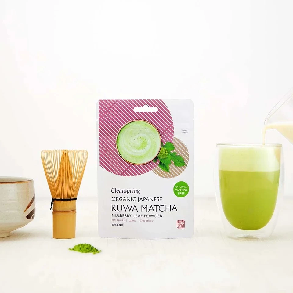 Clearspring Luomu Kuwa Matcha, Mulperinlehtitee (kofeiiniton) 40g