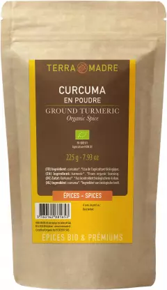Terra Madre Luomu jauhettu Kurkuma täyttöpussi 225g
