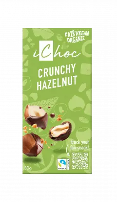 iChoc Luomu Crunchy Hazelnut suklaa 80g