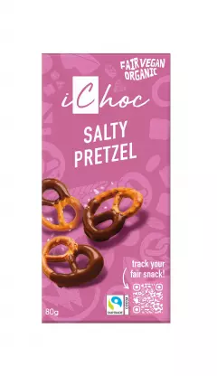 iChoc Luomu Salty Pretzel suklaa 80g
