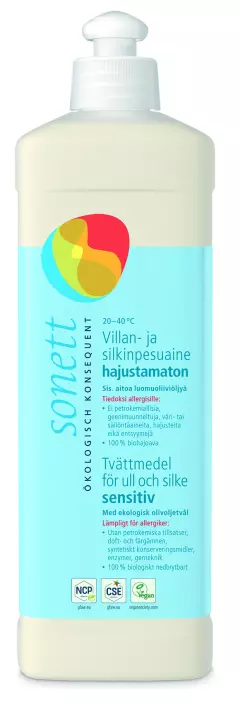 Sonett Hajusteeton Villan- ja silkinpesuaine 500ml